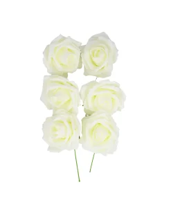 Ivory Rose Artificial Craft Flower 6pc 10cm