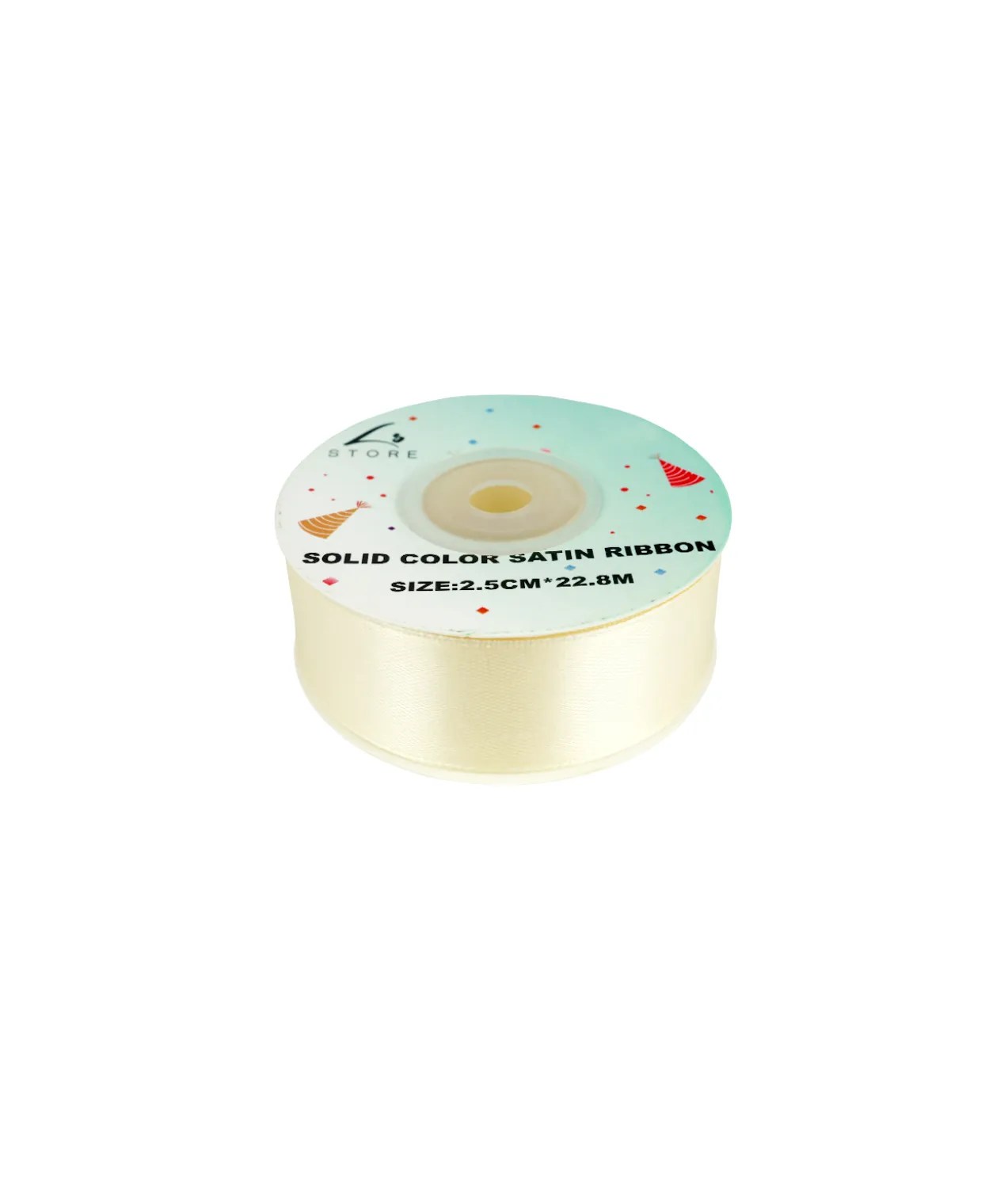 Ivory Solid Colour Satin Ribbon 2.5cm