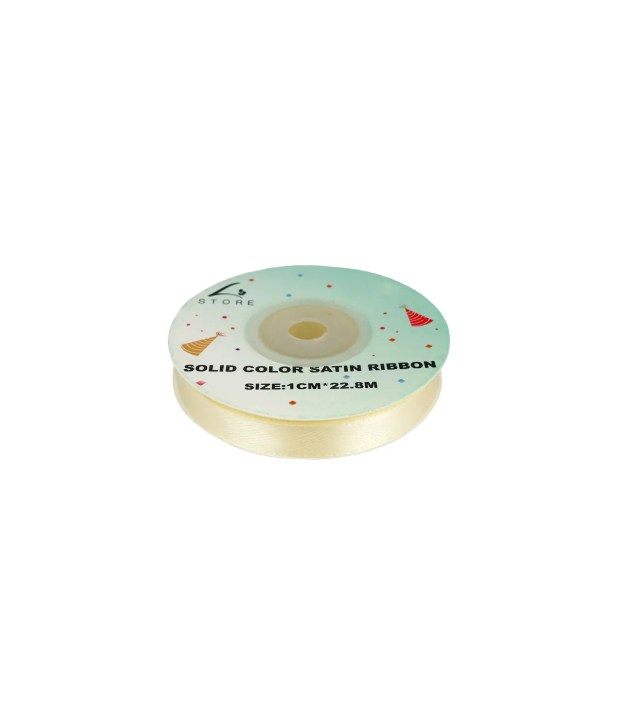 Ivory Solid Colour Satin Ribbon 1cm