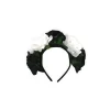 Jumbo Black & White Rose Headband