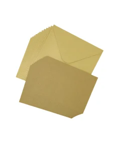 Kraft Brown Pearlised Cards & Envelopes Set 12pc
