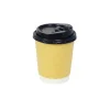 Kraft Double Wall Coffee Cups with Lid 24x8oz