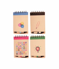 Kraft Notebook With Pen Assorted