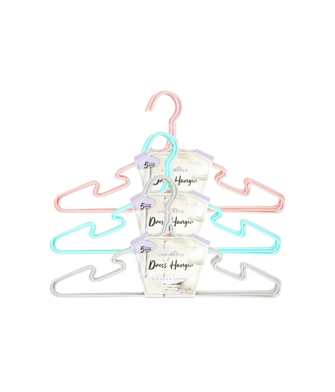 Laminated Dress Hangers 5pk Assorted
