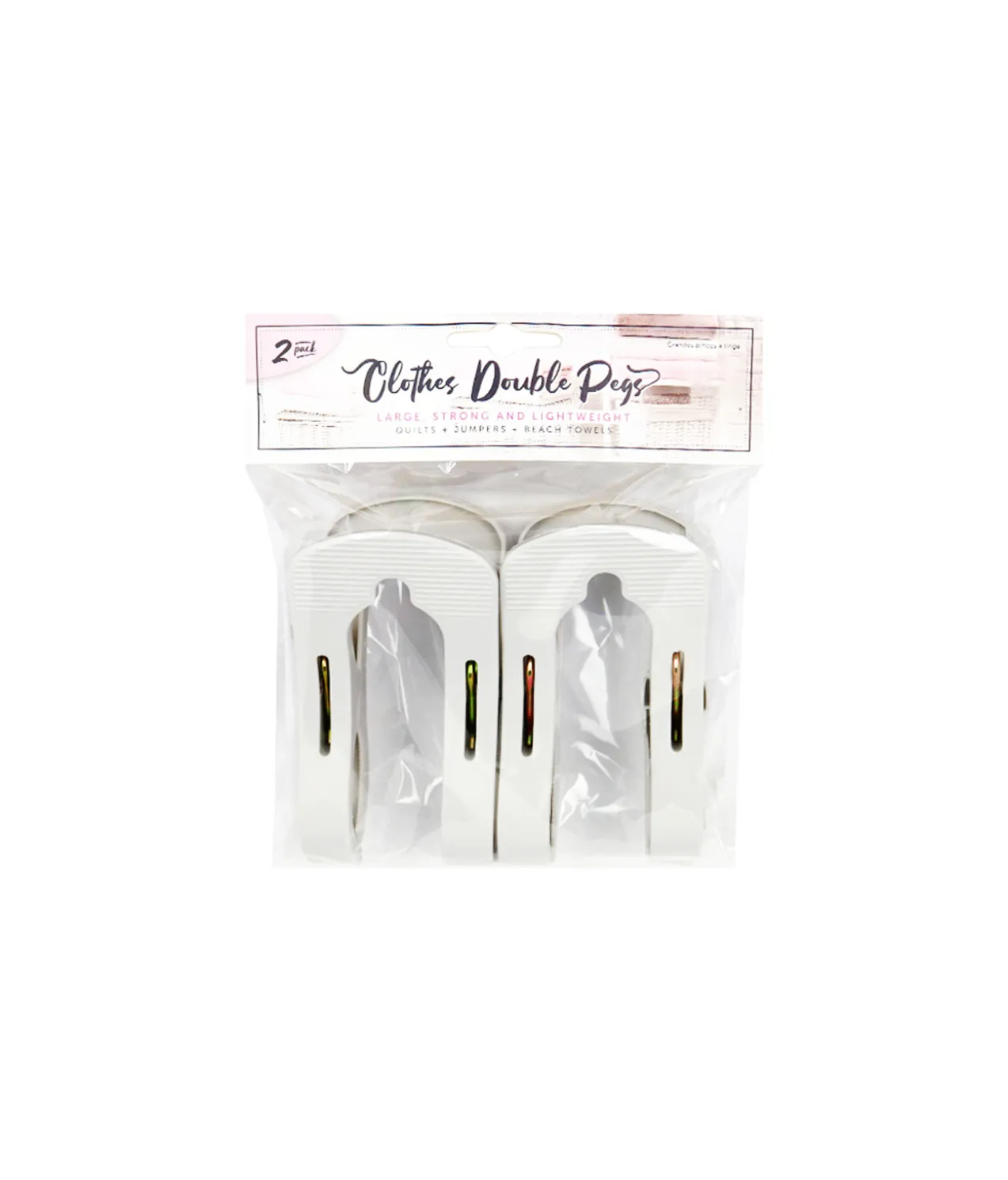 Large Laundry Double Clip 2pk