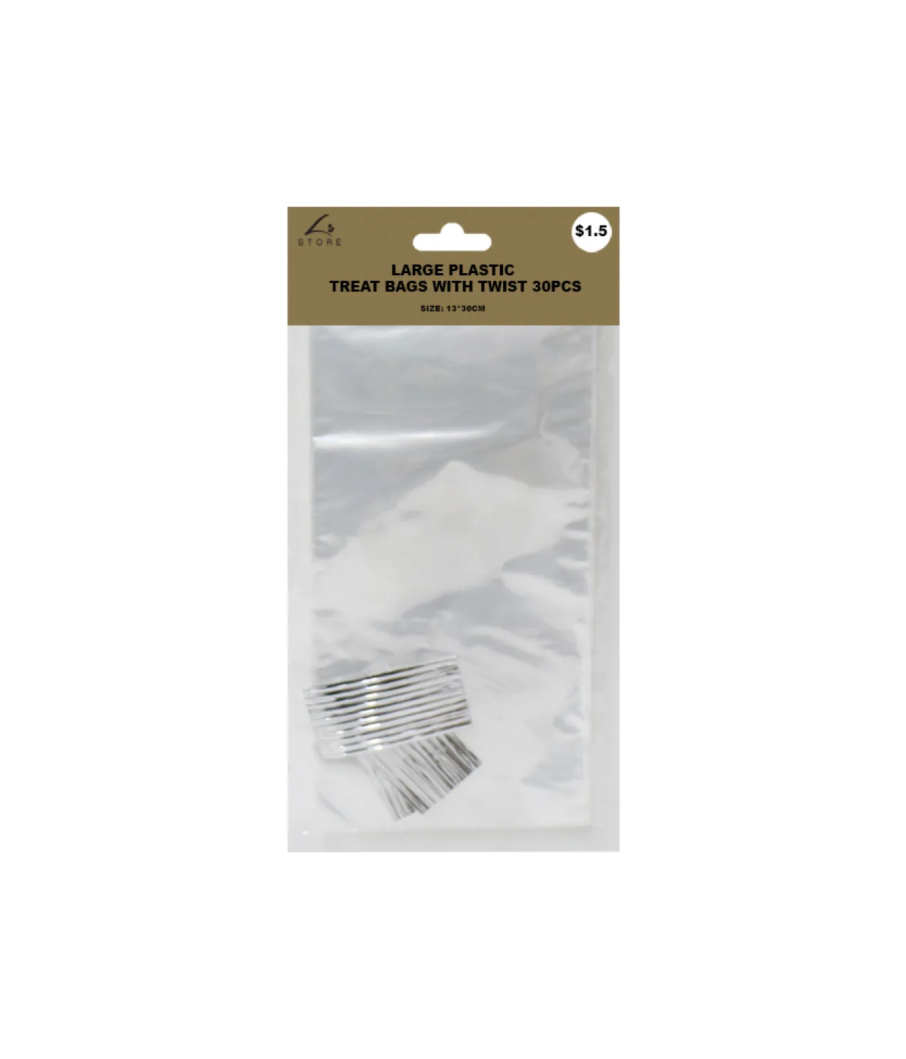 Large Plastic Treat Bag With Twist 30pc