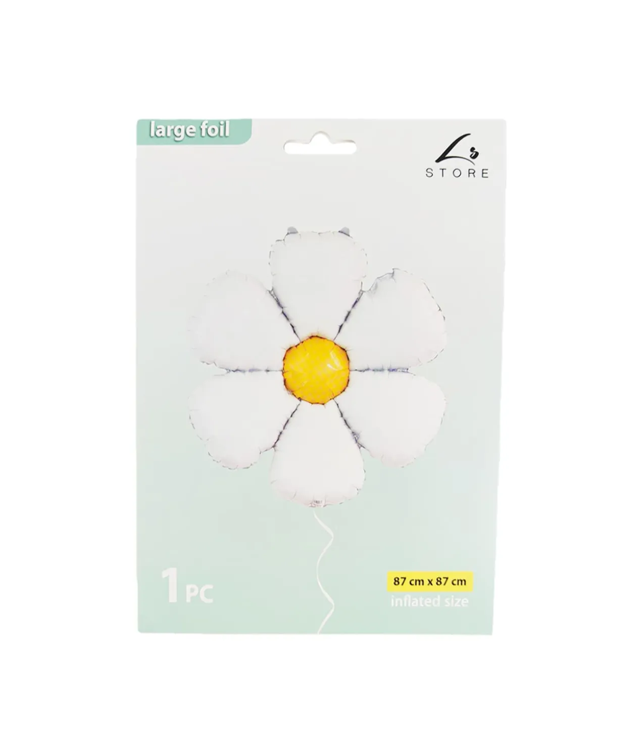 Large White Daisy Foil Balloon 87x87cm 1pc