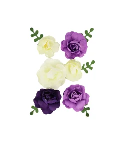 Lavender Artificial Craft Rose Flowers 6pc 4.5cm
