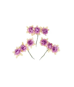 Lavender Artificial Craft Rose Flowers 9pc 4.5cm
