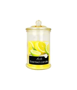 Lemon Scented Candle In Glass Jar