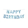 Light Blue Confetti Happy Birthday Balloon Banner 16in