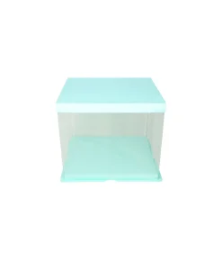 Light Blue Double Layer Transparent Cake Box 6in