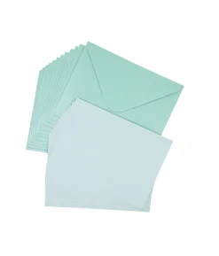 Light Blue Pearlised Cards & Envelopes Set 12pc