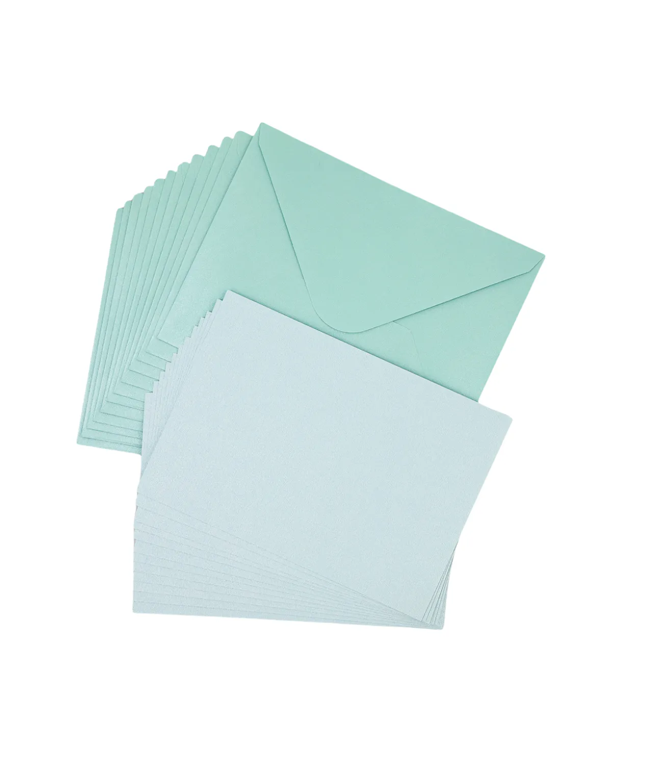 Light Blue Pearlised Cards & Envelopes Set 12pc