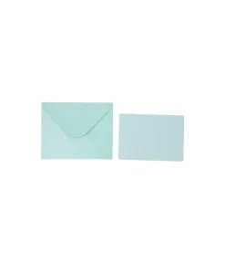 Light Blue Small Pearlised Cards & Envelopes Set 12pc