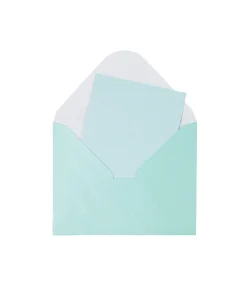 Light Blue Small Pearlised Cards & Envelopes Set 12pc