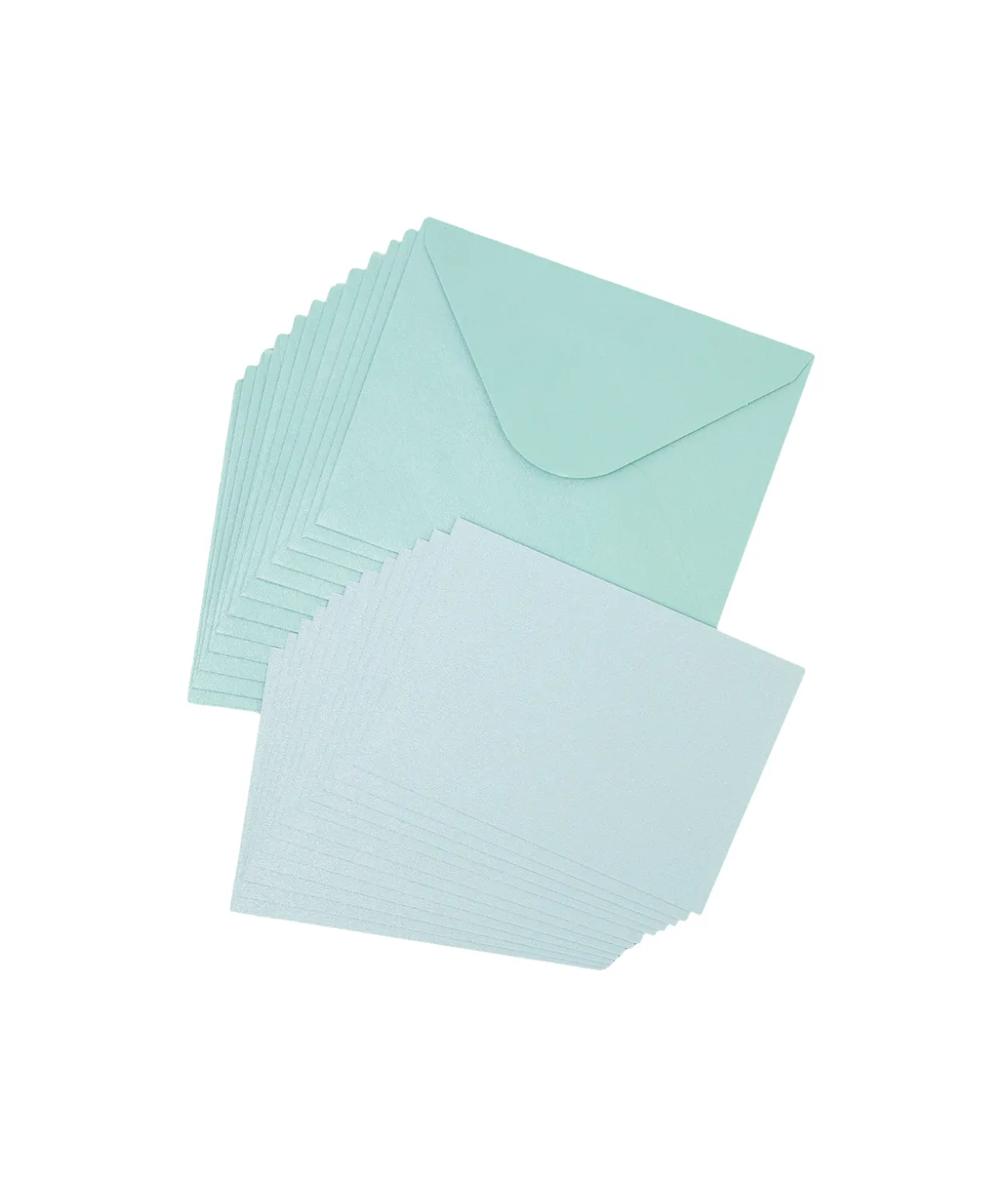 Light Blue Small Pearlised Cards & Envelopes Set 12pc
