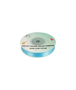 Light Blue Solid Colour Satin Ribbon 1cm