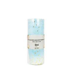 Light Blue With Gold Dots Baking Cups 24pc