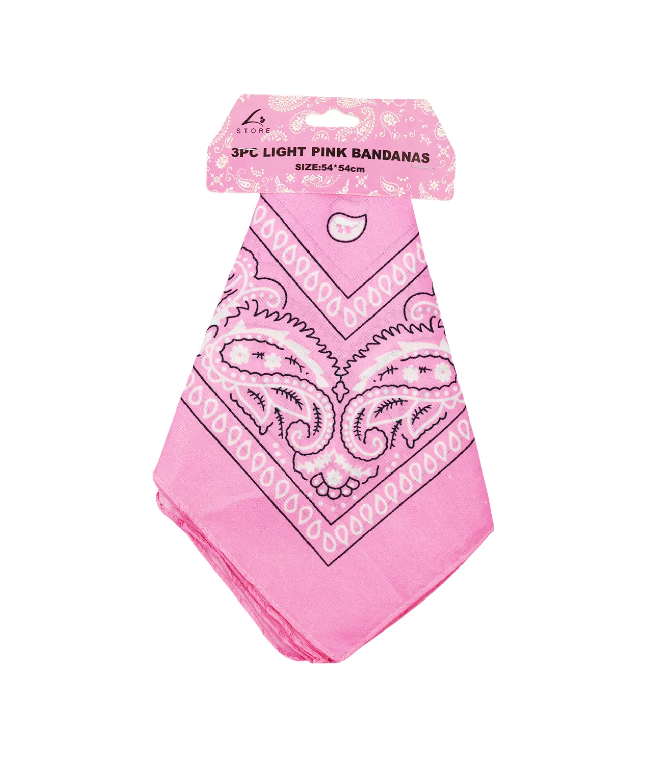 Light Pink Bandanas 54x54cm 3pc