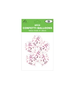 Light Pink Confetti Latex Balloons 12inch 6pk