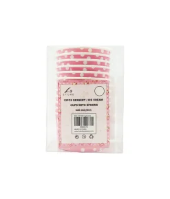 Light Pink Dots Ice Cream Cups 12pk 3oz