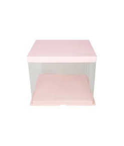 Light Pink Double Layer Transparent Cake Box 8in