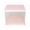 Light Pink Double Layer Transparent Cake Box 12in