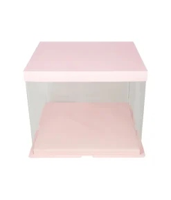 Light Pink Double Layer Transparent Cake Box 12in