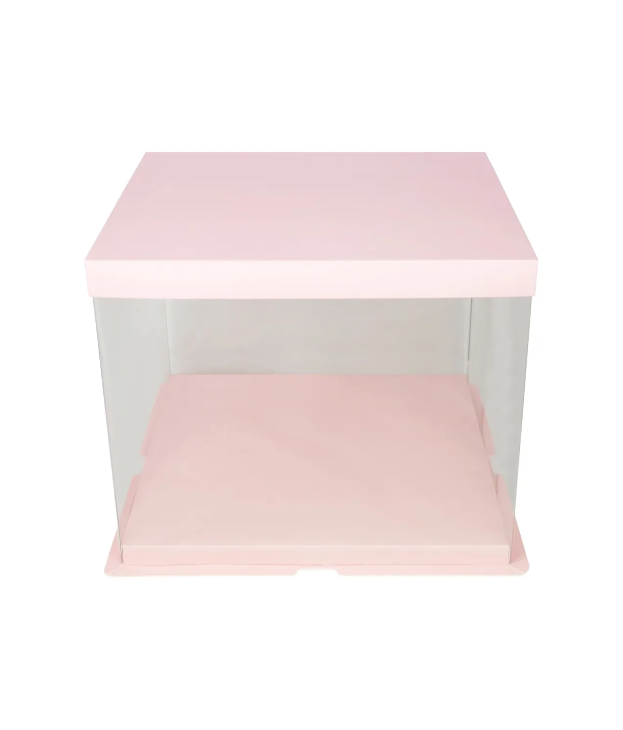 Light Pink Double Layer Transparent Cake Box 12in