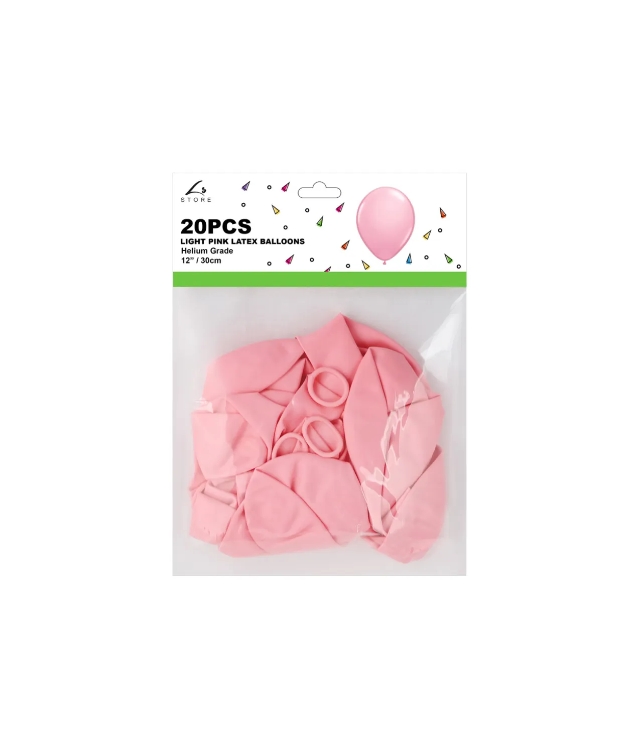 Light Pink Latex Plain Balloons 12inch 20pk