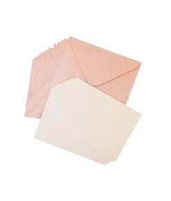 Light Pink Pearlised Cards & Envelopes Set 12pc