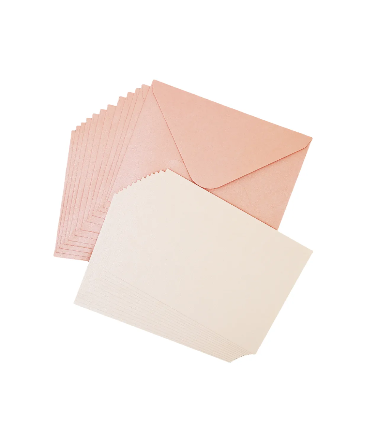 Light Pink Pearlised Cards & Envelopes Set 12pc