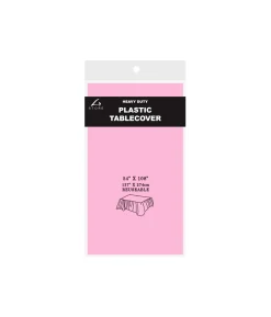 Light Pink Plastic Tablecover 137x274cm