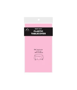 Light Pink Round Plastic Tablecover 213x213cm