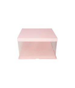 Light Pink Single Layer Transparent Cake Box 6in