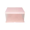 Light Pink Single Layer Transparent Cake Box 10in