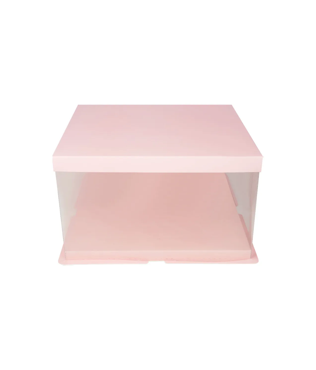 Light Pink Single Layer Transparent Cake Box 10in