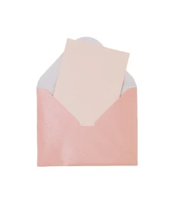 Light Pink Small Pearlised Cards & Envelopes Set 12pc
