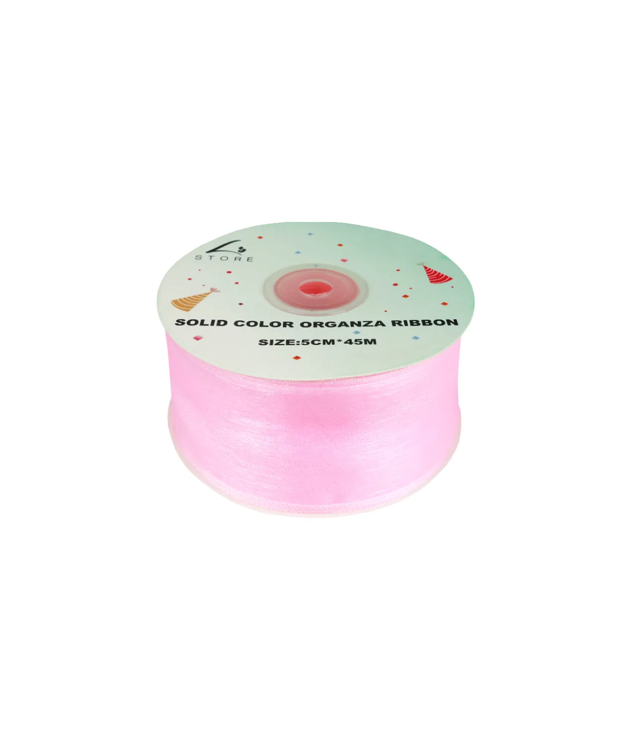 Light Pink Solid Colour Organza Ribbon 5cm