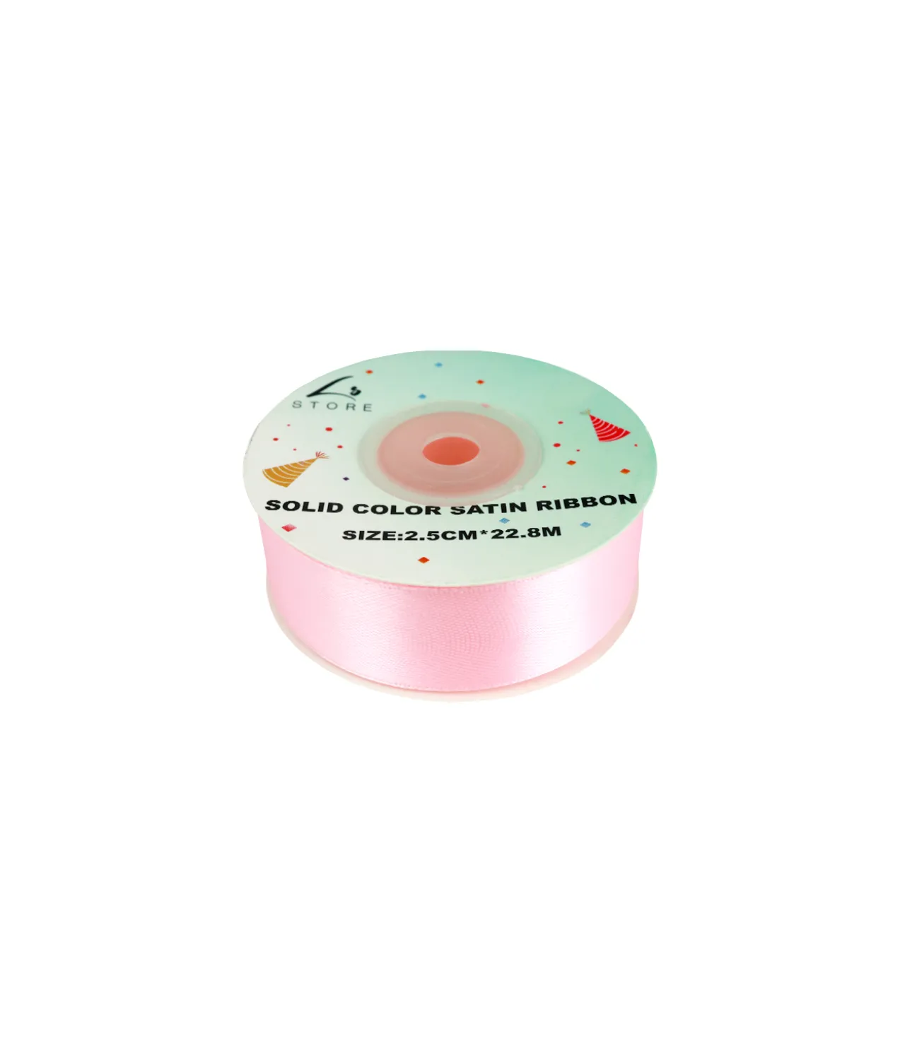 Light Pink Solid Colour Satin Ribbon 2.5cm