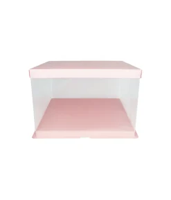 Light Pink Transparent Cake Box 8in