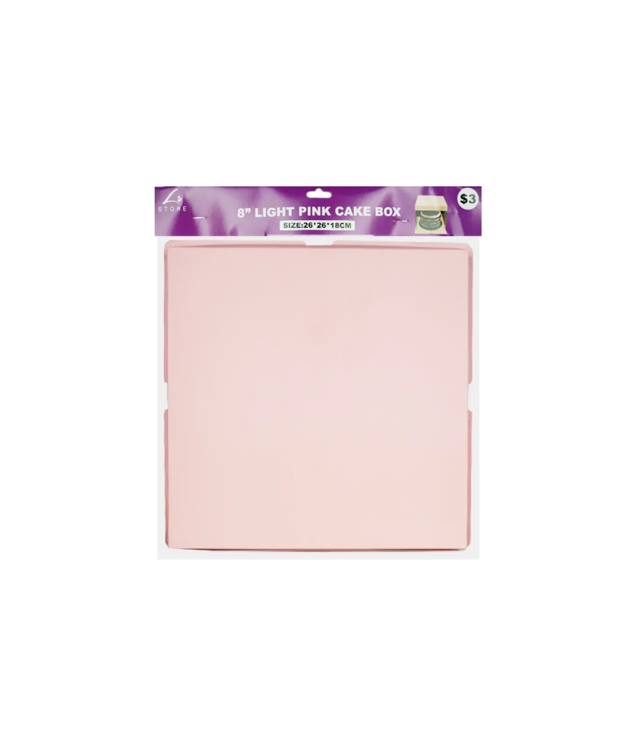 Light Pink Transparent Cake Box 8in