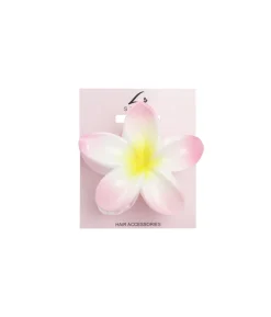 Light Pink & Yellow Frangipani Hair Claw Clip 1pc