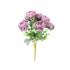 Light Purple Peony Rose Bush 9 Head 40cm