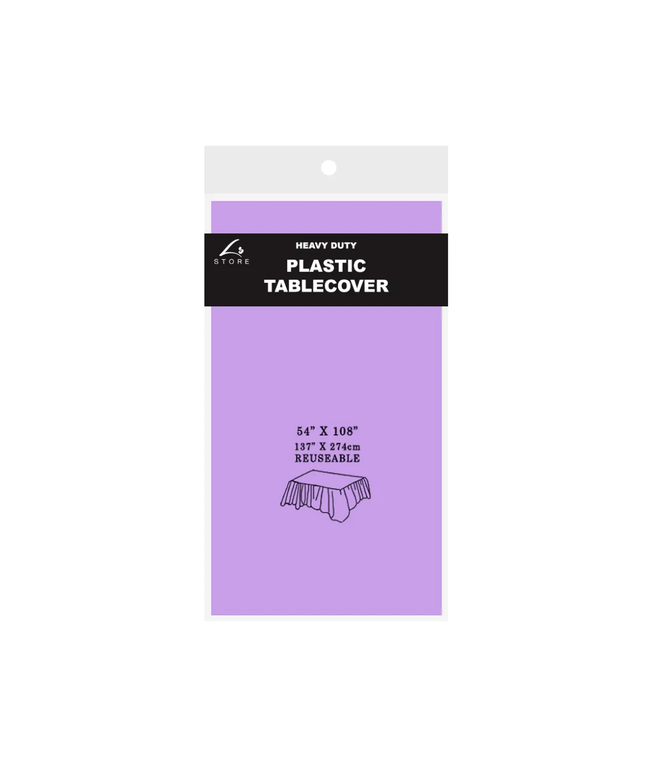 Light Purple Plastic Tablecover 137x274cm