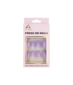 Light Purple Round Press On Nails 24pc