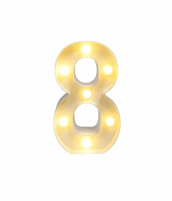 Light Up Number 8 Warm White LED