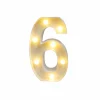 Light Up Number 6 Warm White LED
