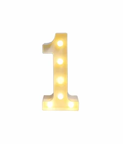 Light Up Number 1 Warm White LED